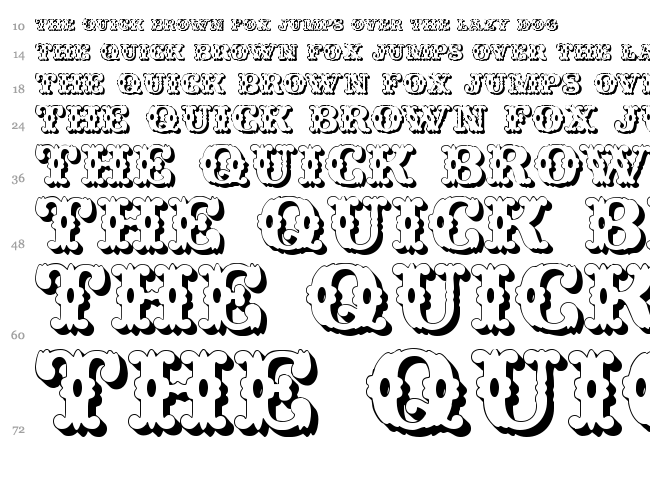 Wild West font waterfall